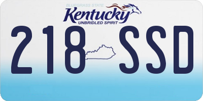 KY license plate 218SSD