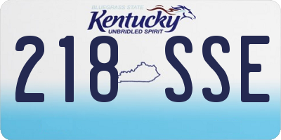 KY license plate 218SSE
