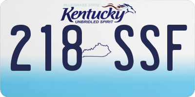 KY license plate 218SSF