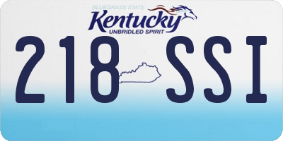 KY license plate 218SSI