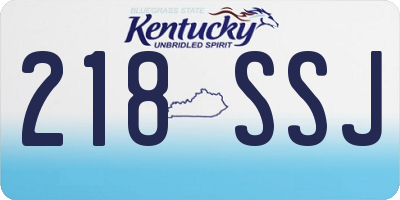 KY license plate 218SSJ