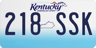 KY license plate 218SSK