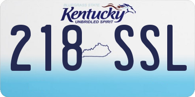 KY license plate 218SSL