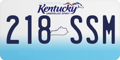 KY license plate 218SSM