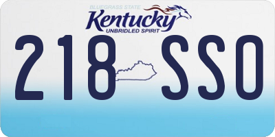 KY license plate 218SSO