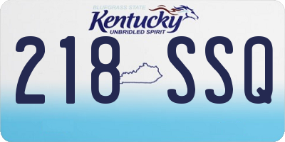 KY license plate 218SSQ
