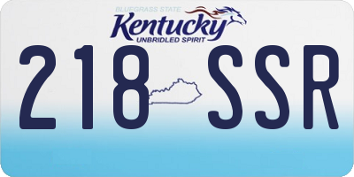 KY license plate 218SSR