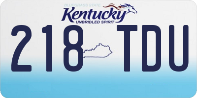 KY license plate 218TDU