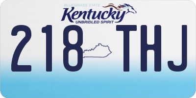 KY license plate 218THJ