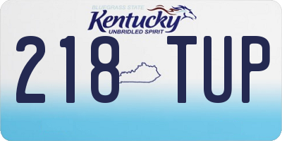 KY license plate 218TUP