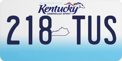 KY license plate 218TUS
