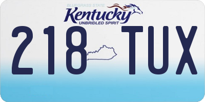 KY license plate 218TUX
