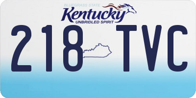 KY license plate 218TVC