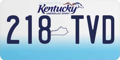 KY license plate 218TVD