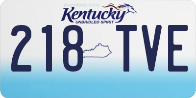 KY license plate 218TVE