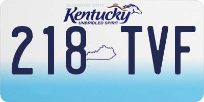 KY license plate 218TVF