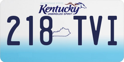 KY license plate 218TVI
