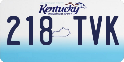 KY license plate 218TVK