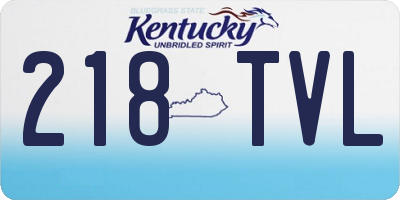 KY license plate 218TVL