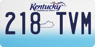 KY license plate 218TVM