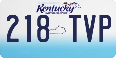 KY license plate 218TVP