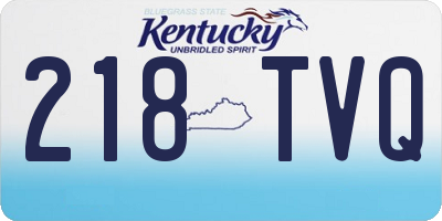 KY license plate 218TVQ