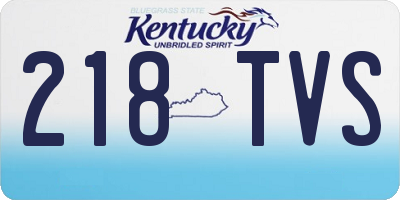 KY license plate 218TVS