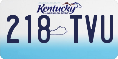 KY license plate 218TVU