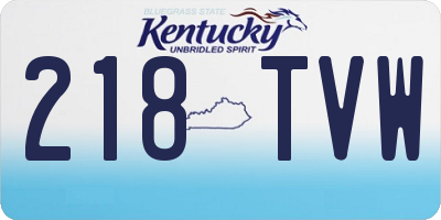 KY license plate 218TVW
