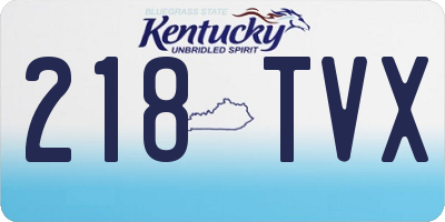 KY license plate 218TVX