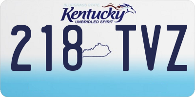 KY license plate 218TVZ