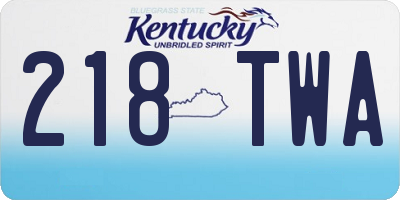 KY license plate 218TWA