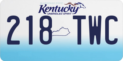 KY license plate 218TWC