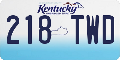 KY license plate 218TWD