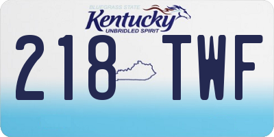 KY license plate 218TWF