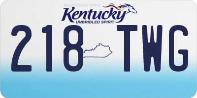 KY license plate 218TWG