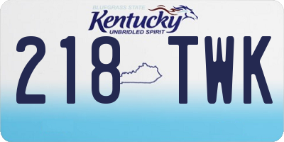 KY license plate 218TWK