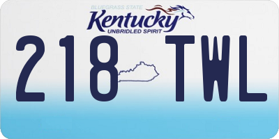 KY license plate 218TWL