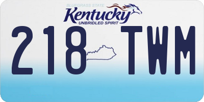 KY license plate 218TWM