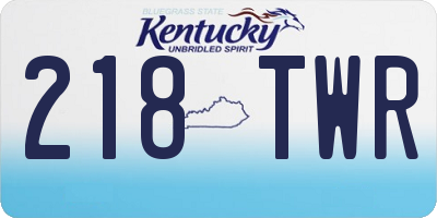 KY license plate 218TWR