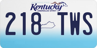 KY license plate 218TWS