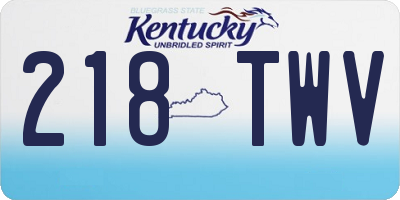 KY license plate 218TWV