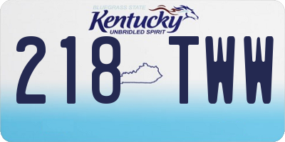 KY license plate 218TWW