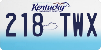 KY license plate 218TWX