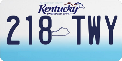 KY license plate 218TWY