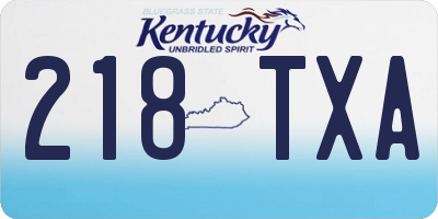 KY license plate 218TXA
