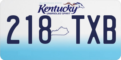 KY license plate 218TXB