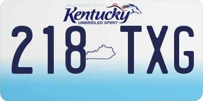 KY license plate 218TXG