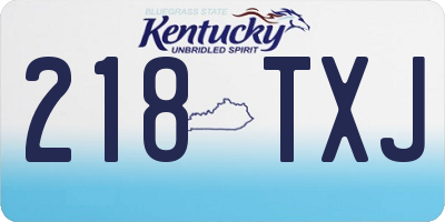 KY license plate 218TXJ