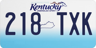 KY license plate 218TXK